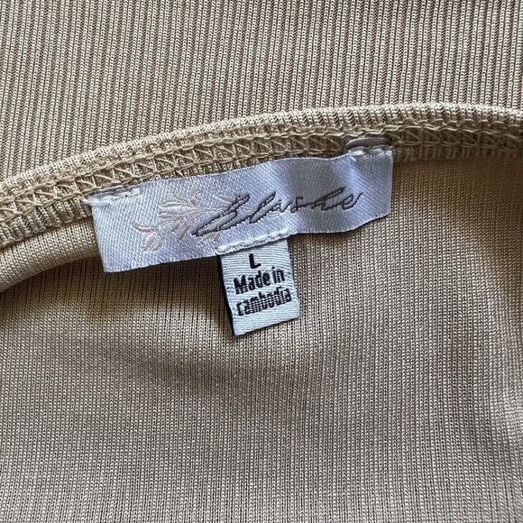 Y2K Beige Ribbed Bustier Crop Lace Trim Y2K Fairy Core Size Women Large - Picture 5 of 6